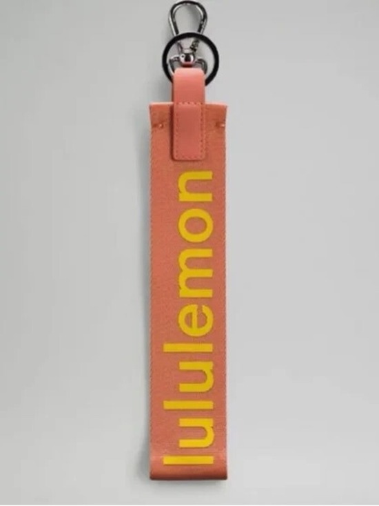 lululemon athletica Accessories - Lululemon Never Lost Keychain NWT Coral Key Fob Strap with Yellow Logo